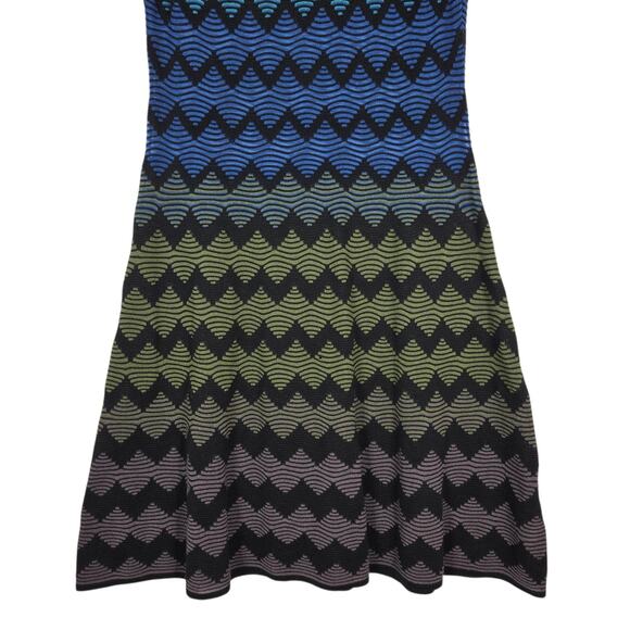 M Missoni Chevron Knit Dress Womens 46 IT Blue Green Black Multicolor Designer - Picture 3 of 12